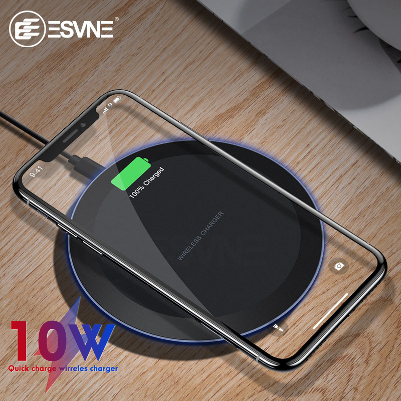 ESVNE 10W Fast Wireless Charger for iPhone X Xs MAX XR 8 plus Charging